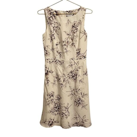 Ann Taylor Loft Sleeveless Floral Linen Blend Dress Size 6 - Picture 1 of 8